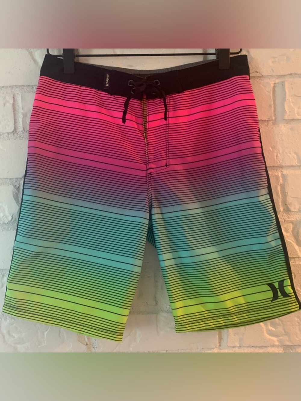 Hurley  Big Boys “Shoreline Board Shorts”
Vibrant Rainbow Fade   Size 12 - Picture 4 of 11